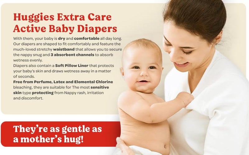 Huggies Extra Care, Size 5, 12 -22 kg, Jumbo Pack, 60 Diapers - Image 5
